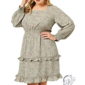 Hayden Fluttering Floral Long Sleeve Dress Size 1X